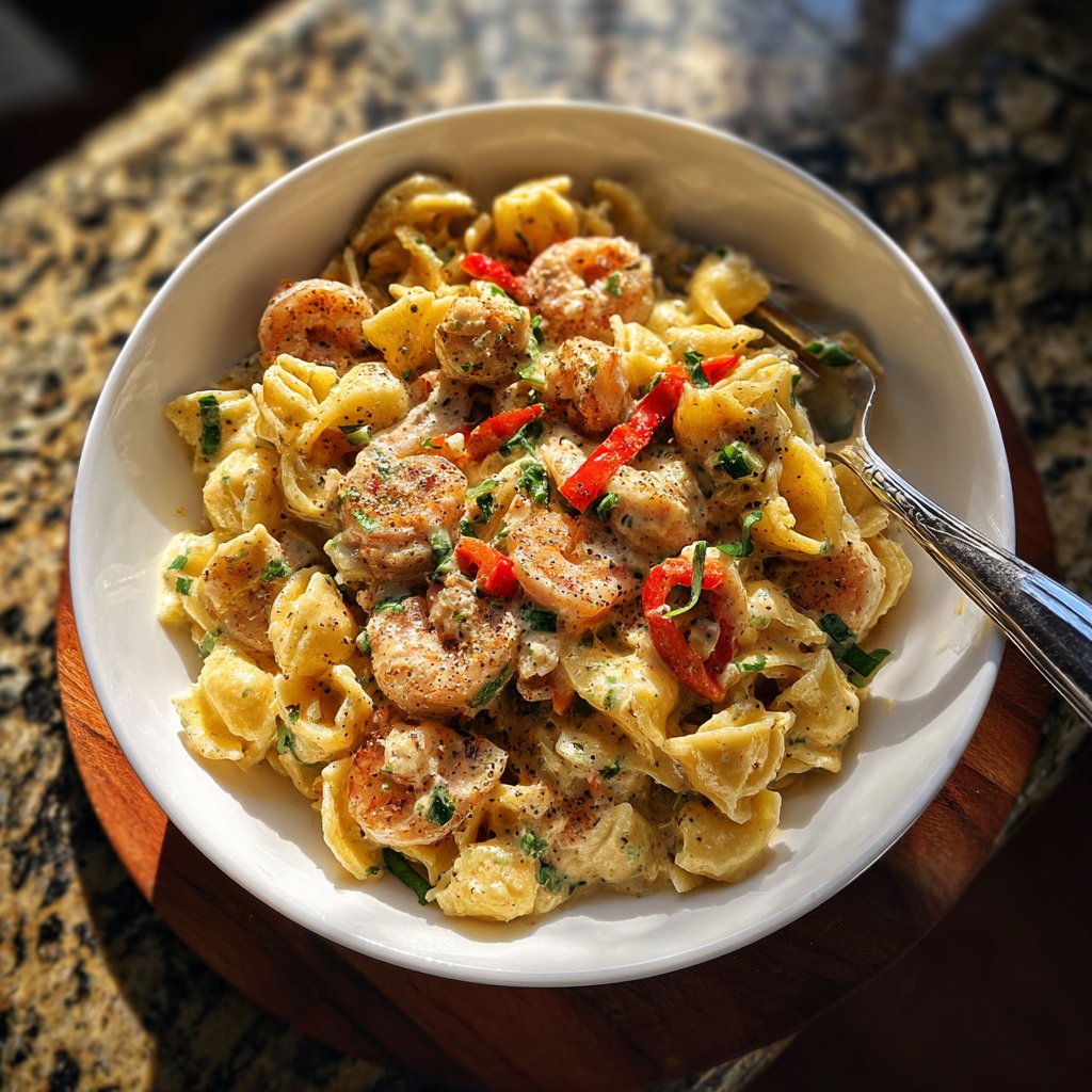 Savory Chicken and Shrimp Pasta