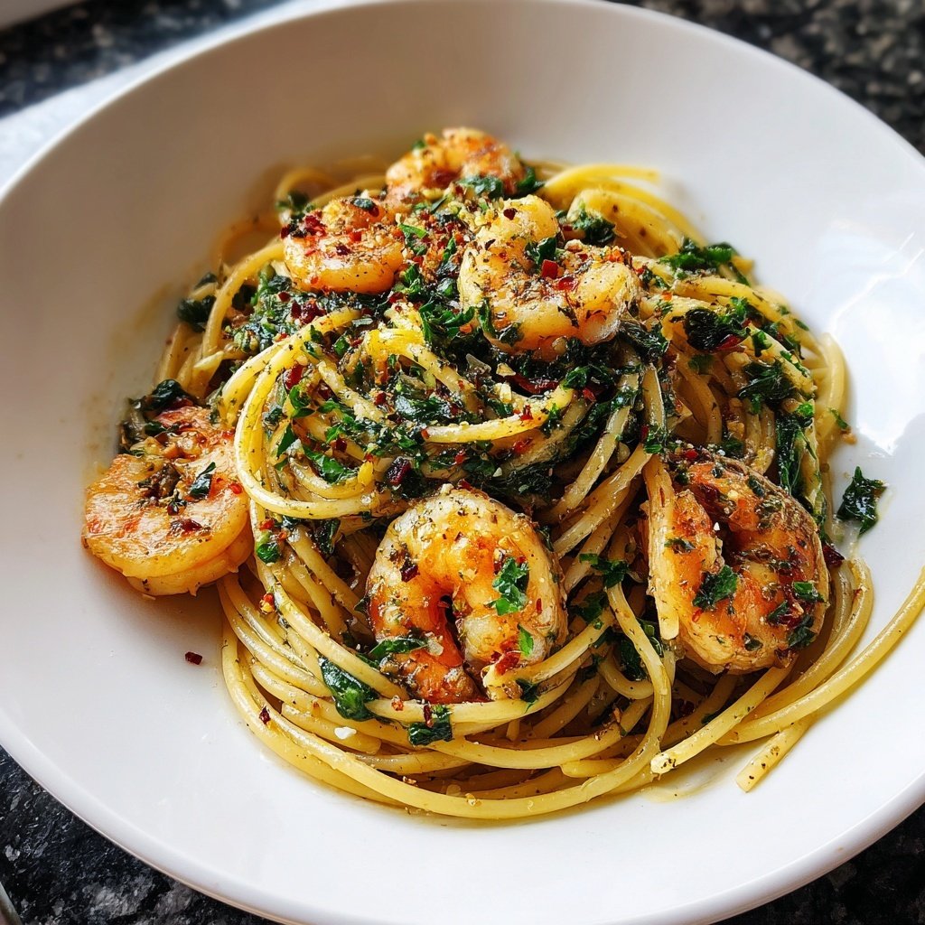 Shrimp and Spinach Vongole