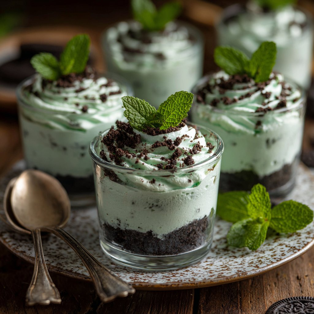 No-Bake Mint Oreo Cheesecake Cups