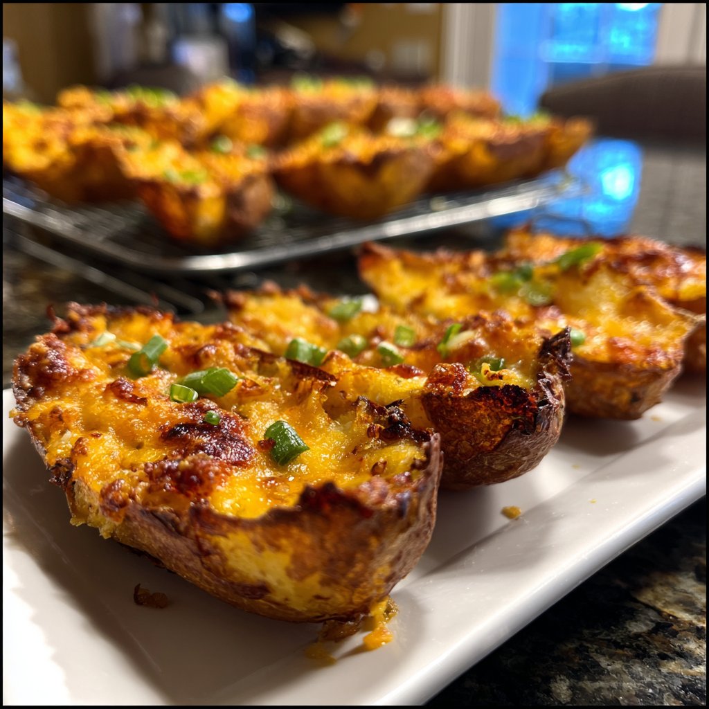 Buffalo-Style Airfryer Potato Skins