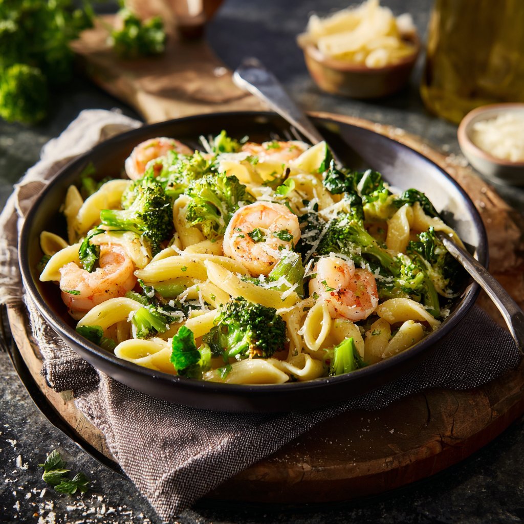 One-Pan Shrimp and Broccoli Pasta
